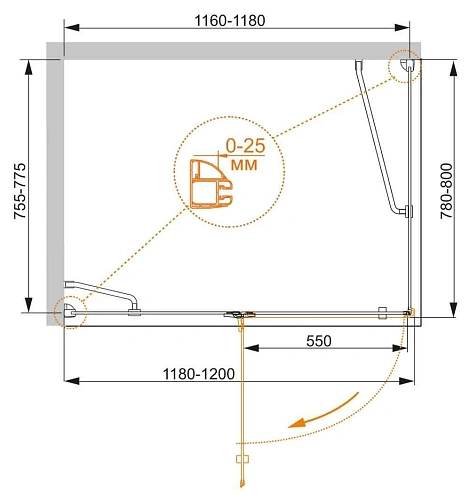 Душевой уголок CEZARES BERGAMO-W-AH-1-120/80-C-Cr-L 120x80см стекло прозрачное, профиль хром Душевой уголок CEZARES BERGAMO-W-AH-1-120/80-C-Cr-L 120x80см стекло прозрачное, профиль хром