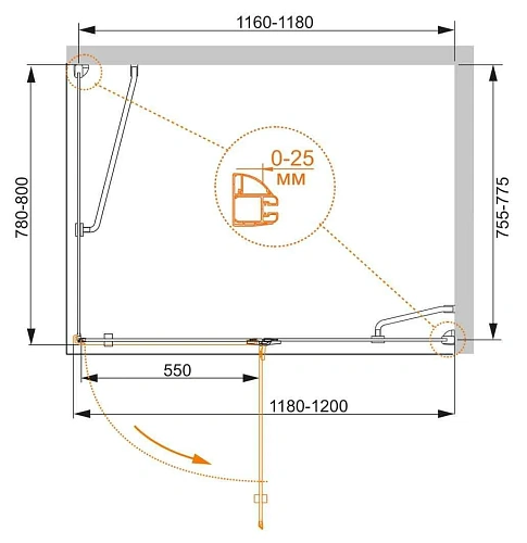 Душевой уголок CEZARES BERGAMO-W-AH-1-120/80-C-Cr-R 120x80см стекло прозрачное, профиль хром Душевой уголок CEZARES BERGAMO-W-AH-1-120/80-C-Cr-R 120x80см стекло прозрачное, профиль хром