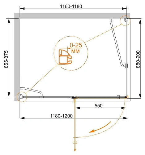 Душевой уголок CEZARES BERGAMO-W-AH-1-120/90-C-Cr-L 120x90см стекло прозрачное, профиль хром Душевой уголок CEZARES BERGAMO-W-AH-1-120/90-C-Cr-L 120x90см стекло прозрачное, профиль хром