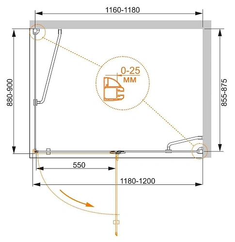 Душевой уголок CEZARES BERGAMO-W-AH-1-120/90-C-Cr-R 120x90см стекло прозрачное, профиль хром Душевой уголок CEZARES BERGAMO-W-AH-1-120/90-C-Cr-R 120x90см стекло прозрачное, профиль хром