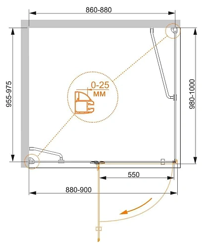Душевой уголок CEZARES BERGAMO-W-AH-1-90/100-C-Cr-L 90x100см стекло прозрачное, профиль хром Душевой уголок CEZARES BERGAMO-W-AH-1-90/100-C-Cr-L 90x100см стекло прозрачное, профиль хром