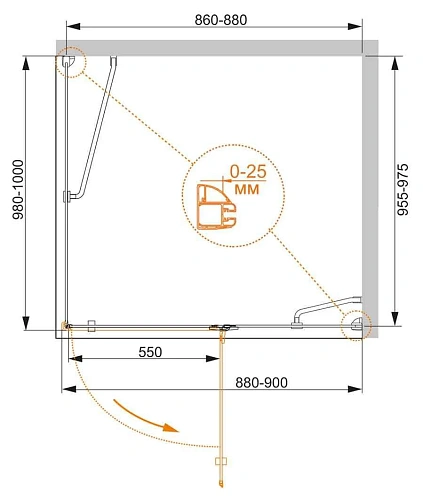 Душевой уголок CEZARES BERGAMO-W-AH-1-90/100-C-Cr-R 90x100см стекло прозрачное, профиль хром Душевой уголок CEZARES BERGAMO-W-AH-1-90/100-C-Cr-R 90x100см стекло прозрачное, профиль хром