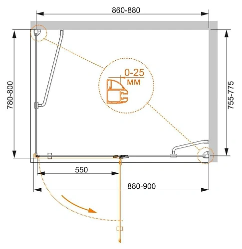 Душевой уголок CEZARES BERGAMO-W-AH-1-90/80-C-Cr-R 90x80см стекло прозрачное, профиль хром Душевой уголок CEZARES BERGAMO-W-AH-1-90/80-C-Cr-R 90x80см стекло прозрачное, профиль хром