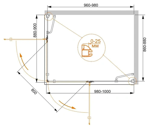 Душевой уголок CEZARES BERGAMO-W-AH-2-100/90-C-Cr-R 100x90см стекло прозрачное, профиль хром Душевой уголок CEZARES BERGAMO-W-AH-2-100/90-C-Cr-R 100x90см стекло прозрачное, профиль хром