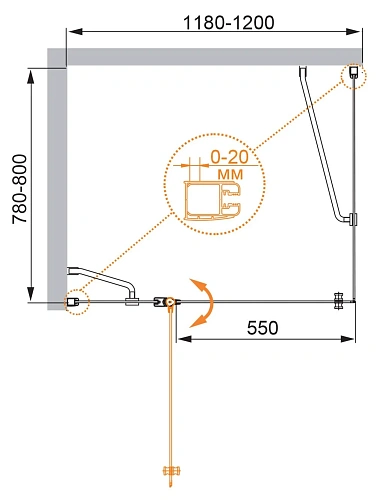 Душевой уголок CEZARES ELENA-W-AH-1-120/80-C-Cr 120x80см стекло прозрачное, профиль хром Душевой уголок CEZARES ELENA-W-AH-1-120/80-C-Cr 120x80см стекло прозрачное, профиль хром