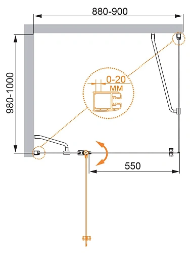 Душевой уголок CEZARES ELENA-W-AH-1-90/100-C-Cr 90x100см стекло прозрачное, профиль хром Душевой уголок CEZARES ELENA-W-AH-1-90/100-C-Cr 90x100см стекло прозрачное, профиль хром