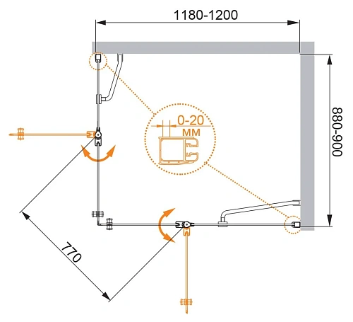 Душевой уголок CEZARES ELENA-W-AH-2-120/90-P-Cr-R 120x90см стекло рифленое, профиль хром Душевой уголок CEZARES ELENA-W-AH-2-120/90-P-Cr-R 120x90см стекло рифленое, профиль хром