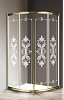 Душевой уголок CEZARES GIUBILEO-R-2-100-SCORREVOLE-CP-G 100x100см стекло с узором, профиль золото