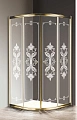 Душевой уголок CEZARES GIUBILEO-R-2-100-SCORREVOLE-CP-G 100x100см стекло с узором, профиль золото Душевой уголок CEZARES GIUBILEO-R-2-100-SCORREVOLE-CP-G 100x100см стекло с узором, профиль золото