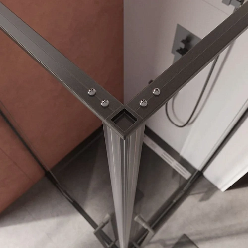 Душевой уголок CEZARES LINER-A-2-90-C-GM 90x90см стекло прозрачное, профиль оружейная сталь Душевой уголок CEZARES LINER-A-2-90-C-GM 90x90см стекло прозрачное, профиль оружейная сталь