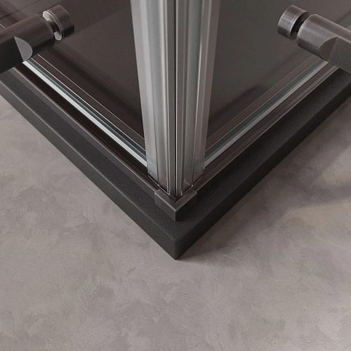 Душевой уголок CEZARES LINER-A-2-90-C-GM 90x90см стекло прозрачное, профиль оружейная сталь Душевой уголок CEZARES LINER-A-2-90-C-GM 90x90см стекло прозрачное, профиль оружейная сталь