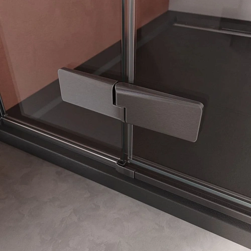 Душевой уголок CEZARES LINER-A-2-90-C-GM 90x90см стекло прозрачное, профиль оружейная сталь Душевой уголок CEZARES LINER-A-2-90-C-GM 90x90см стекло прозрачное, профиль оружейная сталь