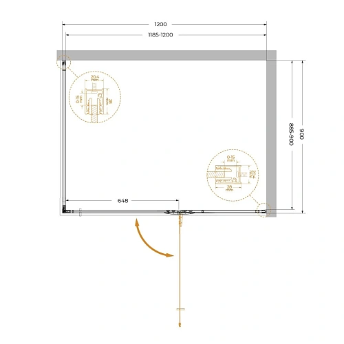 Душевой уголок CEZARES LINER-AH-1-120/90-C-Cr-R 120x90см стекло прозрачное, профиль хром Душевой уголок CEZARES LINER-AH-1-120/90-C-Cr-R 120x90см стекло прозрачное, профиль хром