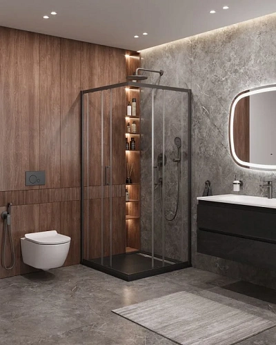 Душевой уголок CEZARES MOLVENO-A-2-100-C-GM-IV цвет профиля оружейная сталь стекло прозрачное 1000x1000 мм Душевой уголок CEZARES MOLVENO-A-2-100-C-GM-IV цвет профиля оружейная сталь стекло прозрачное 1000x1000 мм