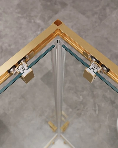 Душевой уголок CEZARES MOLVENO-A-2-90-C-BORO-IV цвет профиля брашированное золото стекло прозрачное 900x900 мм Душевой уголок CEZARES MOLVENO-A-2-90-C-BORO-IV цвет профиля брашированное золото стекло прозрачное 900x900 мм