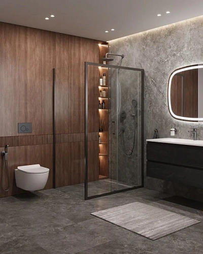 Душевой уголок CEZARES MOLVENO-AH-11-140/90-C-GM-IV цвет профиля оружейная сталь стекло прозрачное 1400x900 мм Душевой уголок CEZARES MOLVENO-AH-11-140/90-C-GM-IV цвет профиля оружейная сталь стекло прозрачное 1400x900 мм