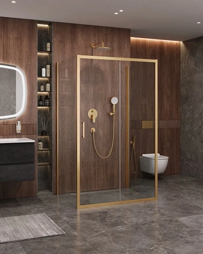 Душевой уголок CEZARES MOLVENO-AH-12-120/90-C-BORO-IV цвет профиля брашированное золото стекло прозрачное 1200x900 мм Душевой уголок CEZARES MOLVENO-AH-12-120/90-C-BORO-IV цвет профиля брашированное золото стекло прозрачное 1200x900 мм