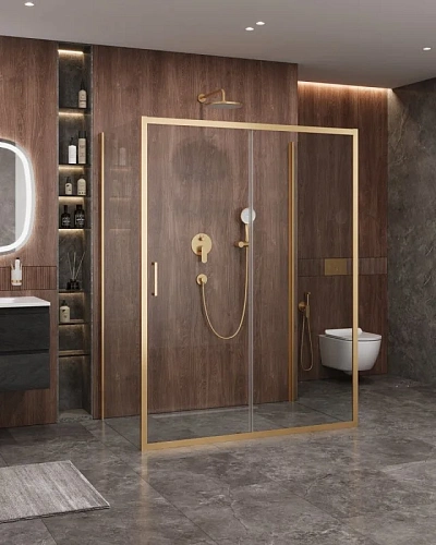 Душевой уголок CEZARES MOLVENO-AH-12-160/90-C-BORO-IV цвет профиля брашированное золото стекло прозрачное 1600x900 мм Душевой уголок CEZARES MOLVENO-AH-12-160/90-C-BORO-IV цвет профиля брашированное золото стекло прозрачное 1600x900 мм