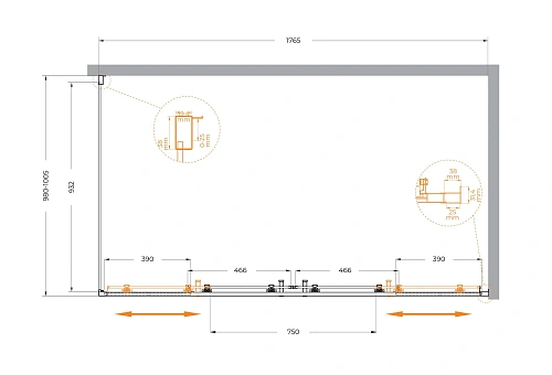 Душевой уголок CEZARES MOLVENO-AH-2/1-180/100-C-Cr-IV цвет профиля хром стекло прозрачное 1800x1000 мм Душевой уголок CEZARES MOLVENO-AH-2/1-180/100-C-Cr-IV цвет профиля хром стекло прозрачное 1800x1000 мм
