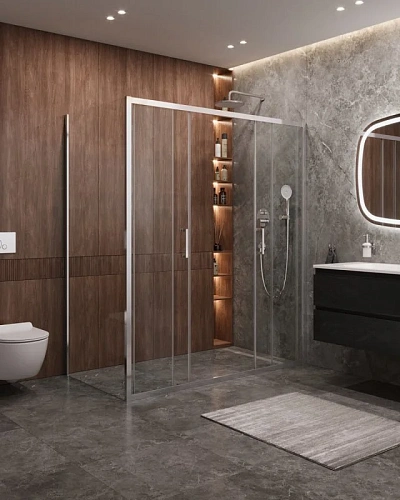 Душевой уголок CEZARES MOLVENO-AH-2/1-180/90-C-Cr-IV цвет профиля хром стекло прозрачное 1800x900 мм Душевой уголок CEZARES MOLVENO-AH-2/1-180/90-C-Cr-IV цвет профиля хром стекло прозрачное 1800x900 мм