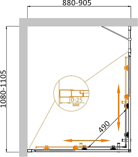 Душевой уголок CEZARES MOLVENO-AH-21-90+20-C-GM-IV цвет профиля оружейная сталь стекло прозрачное 1100x900 мм Душевой уголок CEZARES MOLVENO-AH-21-90+20-C-GM-IV цвет профиля оружейная сталь стекло прозрачное 1100x900 мм