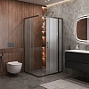 Душевой уголок CEZARES MOLVENO-AH-21-90+20-P-GM цвет профиля оружейная сталь стекло рифленое 1100x900 мм Душевой уголок CEZARES MOLVENO-AH-21-90+20-P-GM цвет профиля оружейная сталь стекло рифленое 1100x900 мм