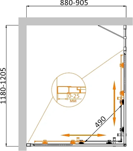 Душевой уголок CEZARES MOLVENO-AH-21-90+30-C-GM-IV цвет профиля оружейная сталь стекло прозрачное 1200x900 мм Душевой уголок CEZARES MOLVENO-AH-21-90+30-C-GM-IV цвет профиля оружейная сталь стекло прозрачное 1200x900 мм