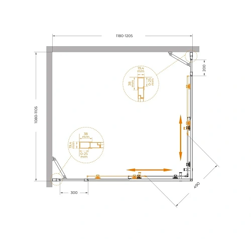 Душевой уголок CEZARES MOLVENO-AH-22-120/110-P-Cr УГЛОВОЙ 120x110см стекло рифленое, профиль хром Душевой уголок CEZARES MOLVENO-AH-22-120/110-P-Cr УГЛОВОЙ 120x110см стекло рифленое, профиль хром