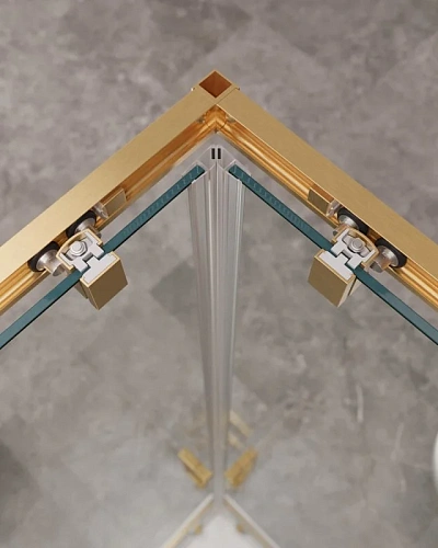 Душевой уголок CEZARES MOLVENO-AH-22-130/120-C-BORO-IV цвет профиля брашированное золото стекло прозрачное 1300x1200 мм Душевой уголок CEZARES MOLVENO-AH-22-130/120-C-BORO-IV цвет профиля брашированное золото стекло прозрачное 1300x1200 мм