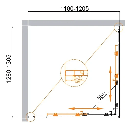 Душевой уголок CEZARES MOLVENO-AH-22-130/120-C-GM-IV цвет профиля оружейная сталь стекло прозрачное 1300x1200 мм Душевой уголок CEZARES MOLVENO-AH-22-130/120-C-GM-IV цвет профиля оружейная сталь стекло прозрачное 1300x1200 мм