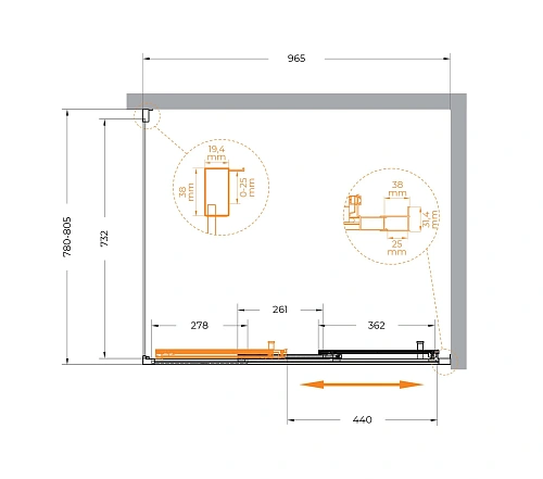 Душевой уголок CEZARES MOLVENO-AHF-31-100/80-C-CR-IV цвет профиля хром стекло прозрачное 1000x800 мм Душевой уголок CEZARES MOLVENO-AHF-31-100/80-C-CR-IV цвет профиля хром стекло прозрачное 1000x800 мм
