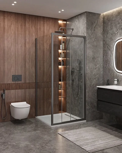 Душевой уголок CEZARES MOLVENO-AHF-31-100/90-C-GM-IV цвет профиля оружейная сталь стекло прозрачное 1000x900 мм Душевой уголок CEZARES MOLVENO-AHF-31-100/90-C-GM-IV цвет профиля оружейная сталь стекло прозрачное 1000x900 мм