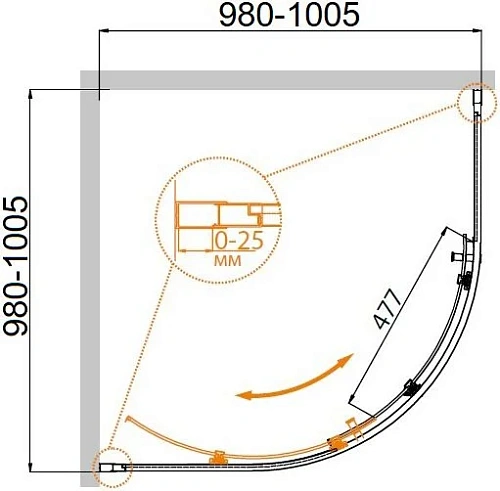 Душевой уголок CEZARES MOLVENO-R-1-100-C-Cr-IV 100x100см стекло прозрачное, профиль хром Душевой уголок CEZARES MOLVENO-R-1-100-C-Cr-IV 100x100см стекло прозрачное, профиль хром