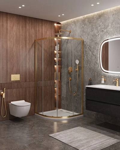 Душевой уголок CEZARES MOLVENO-R-2-100-C-BORO-IV цвет профиля брашированное золото стекло прозрачное 1000x1000 мм Душевой уголок CEZARES MOLVENO-R-2-100-C-BORO-IV цвет профиля брашированное золото стекло прозрачное 1000x1000 мм