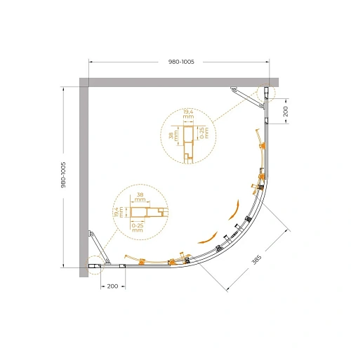 Душевой уголок CEZARES MOLVENO-R-22-80+20-C-Cr-IV 100x100см стекло прозрачное, профиль хром Душевой уголок CEZARES MOLVENO-R-22-80+20-C-Cr-IV 100x100см стекло прозрачное, профиль хром