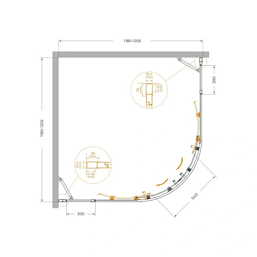 Душевой уголок CEZARES MOLVENO-R-22-90+30-P-Cr 120x120см стекло рифленое, профиль хром Душевой уголок CEZARES MOLVENO-R-22-90+30-P-Cr 120x120см стекло рифленое, профиль хром