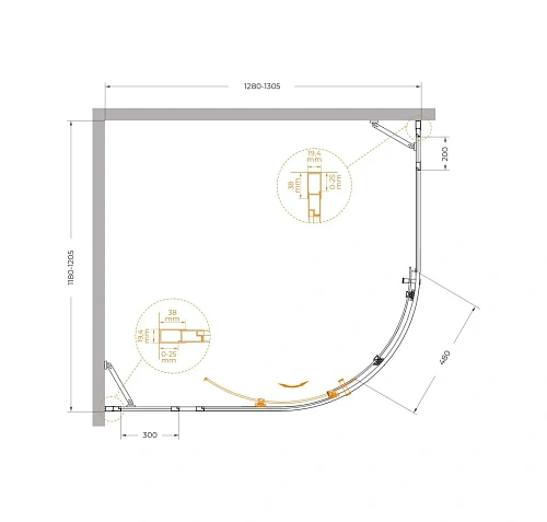 Душевой уголок CEZARES MOLVENO-RH-11-130/120-C-Cr-IV 130x120см стекло прозрачное, профиль хром Душевой уголок CEZARES MOLVENO-RH-11-130/120-C-Cr-IV 130x120см стекло прозрачное, профиль хром