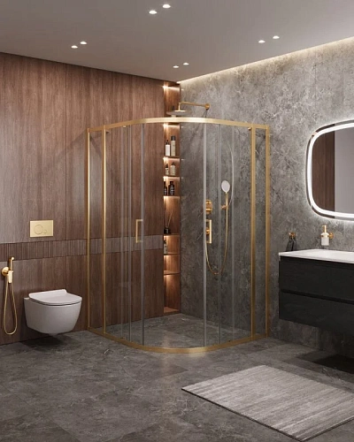 Душевой уголок CEZARES MOLVENO-RH-22-120/110-C-BORO-IV цвет профиля брашированное золото стекло прозрачное 1200x1100 мм Душевой уголок CEZARES MOLVENO-RH-22-120/110-C-BORO-IV цвет профиля брашированное золото стекло прозрачное 1200x1100 мм