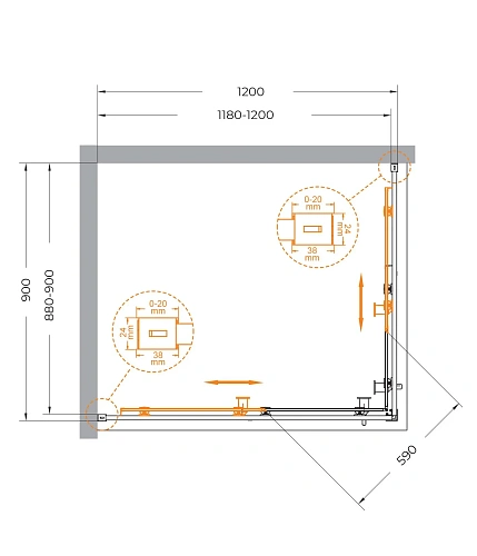 Душевой уголок CEZARES RELAX-304-AH-2-120/90-C-GM 120x90см стекло прозрачное, профиль оружейная сталь Душевой уголок CEZARES RELAX-304-AH-2-120/90-C-GM 120x90см стекло прозрачное, профиль оружейная сталь