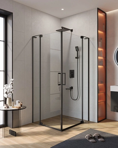 Душевой уголок CEZARES SLIDER-A-2-90/100-C-NERO 90-100x90-100см стекло прозрачное, профиль черный Душевой уголок CEZARES SLIDER-A-2-90/100-C-NERO 90-100x90-100см стекло прозрачное, профиль черный