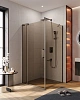 Душевой уголок CEZARES SLIDER-AH-1-100-100/110-BR-GM 100-110x100см стекло тонированное (бронза), профиль оружейная сталь