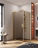 Душевой уголок CEZARES SLIDER-AH-1-100-70/80-BR-BORO 70-80x100см стекло тонированное (бронза), профиль брашированное золото