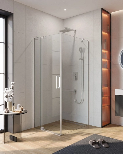 Душевой уголок CEZARES SLIDER-AH-1-100-70/80-C-Cr 70-80x100см стекло прозрачное, профиль хром Душевой уголок CEZARES SLIDER-AH-1-100-70/80-C-Cr 70-80x100см стекло прозрачное, профиль хром
