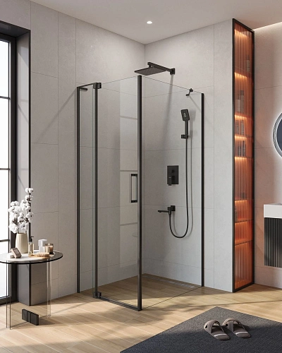 Душевой уголок CEZARES SLIDER-AH-1-100-70/80-C-NERO 70-80x100см стекло прозрачное, профиль черный Душевой уголок CEZARES SLIDER-AH-1-100-70/80-C-NERO 70-80x100см стекло прозрачное, профиль черный