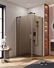 Душевой уголок CEZARES SLIDER-AH-1-100-90/100-BR-GM 90-100x100см стекло тонированное (бронза), профиль оружейная сталь