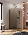 Душевой уголок CEZARES SLIDER-AH-1-80-100/110-BR-GM 100-110x80см стекло тонированное (бронза), профиль оружейная сталь Душевой уголок CEZARES SLIDER-AH-1-80-100/110-BR-GM 100-110x80см стекло тонированное (бронза), профиль оружейная сталь