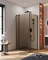 Душевой уголок CEZARES SLIDER-AH-1-80-100/110-BR-NERO 100-110x80см стекло тонированное (бронза), профиль черный Душевой уголок CEZARES SLIDER-AH-1-80-100/110-BR-NERO 100-110x80см стекло тонированное (бронза), профиль черный