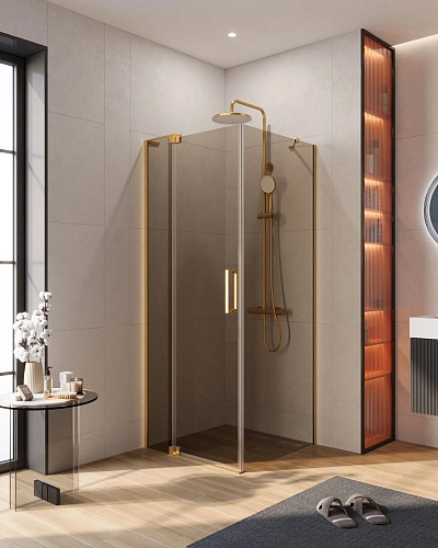 Душевой уголок CEZARES SLIDER-AH-1-80-70/80-BR-BORO 70-80x80см стекло тонированное (бронза), профиль брашированное золото Душевой уголок CEZARES SLIDER-AH-1-80-70/80-BR-BORO 70-80x80см стекло тонированное (бронза), профиль брашированное золото