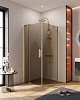 Душевой уголок CEZARES SLIDER-AH-1-80-80/90-BR-BORO 80-90x80см стекло тонированное (бронза), профиль брашированное золото