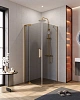Душевой уголок CEZARES SLIDER-AH-1-80-80/90-GRIGIO-BORO 80-90x80см стекло тонированное (графит), профиль брашированное золото